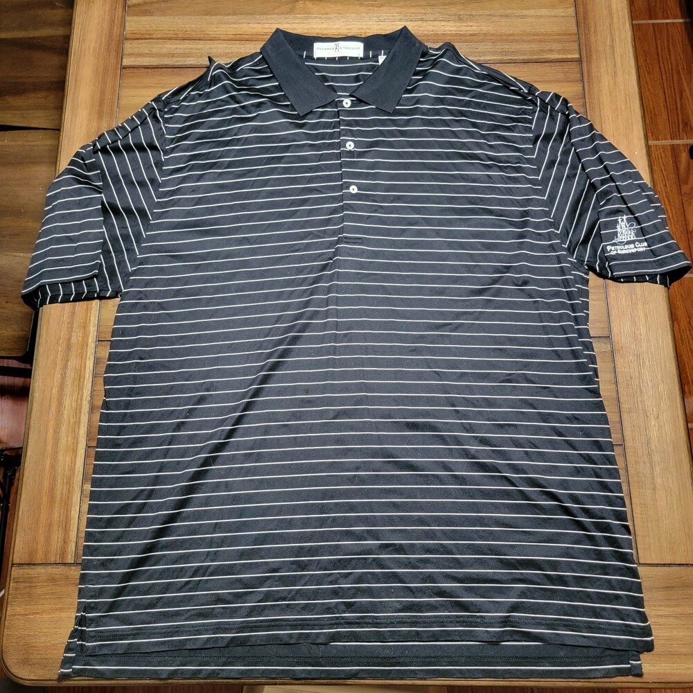 Fairway & Greene SS Polo Black w/ White Stripes - Size XXL